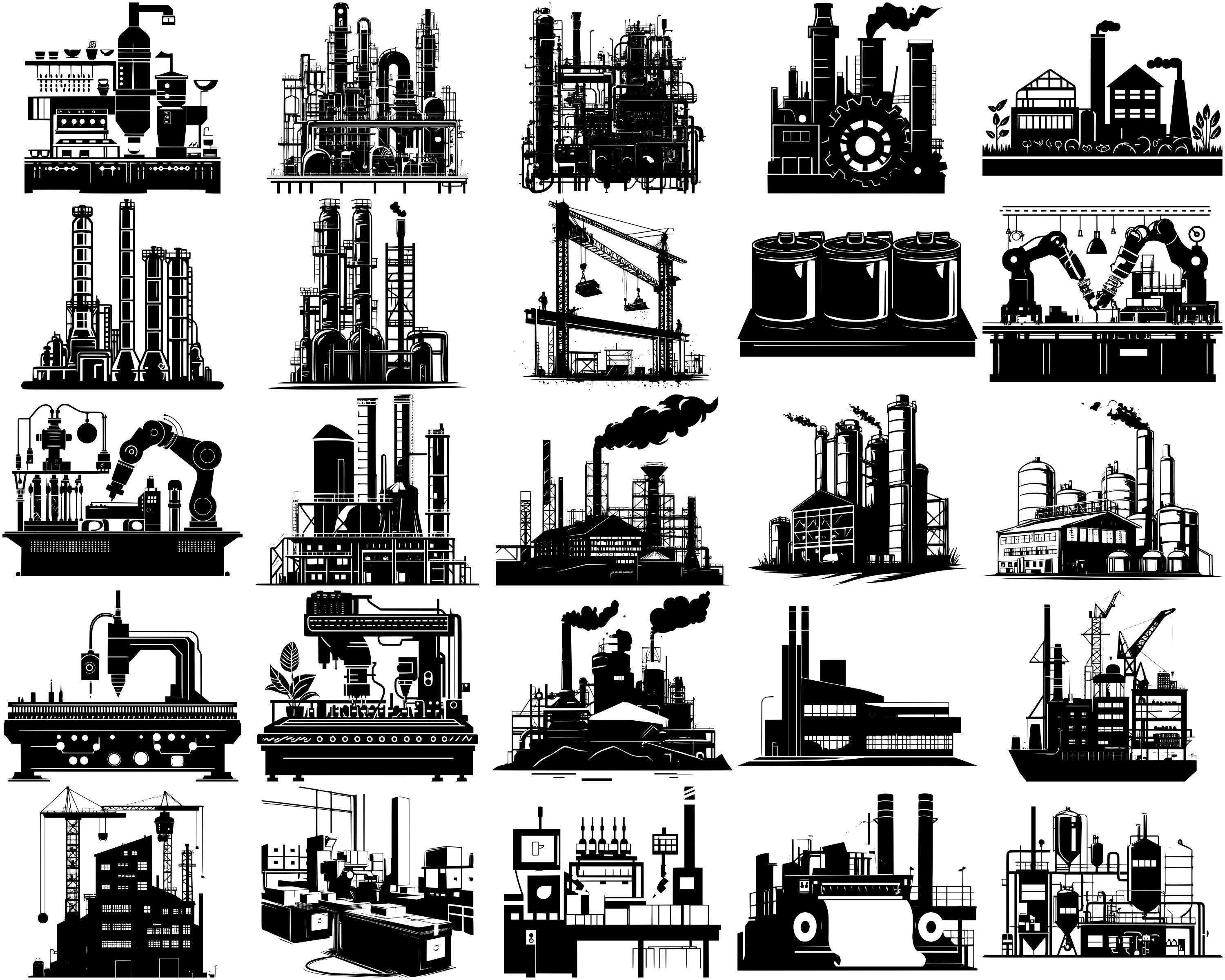 Factory Plant SVG Bundle, Set of 100, Instant Digital Download Svg Png ...