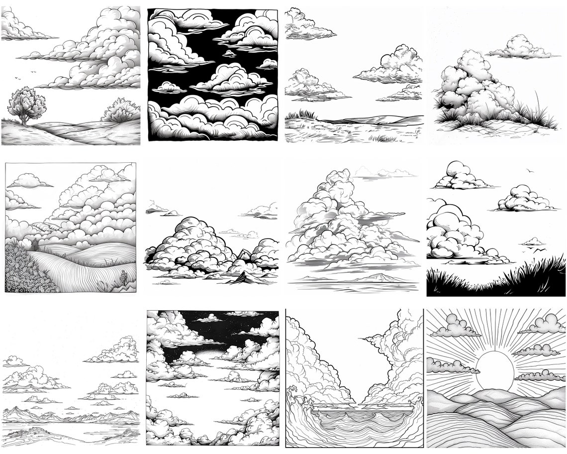 145+ Clouds Procreate Brush Set | Stamps for Procreate | Instant ...