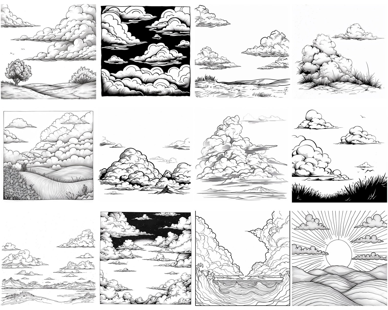 145+ Clouds Procreate Brush Set | Stamps for Procreate | Instant ...
