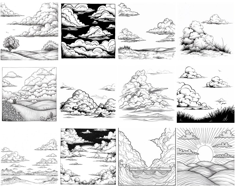 145+ Clouds Procreate Brush Set | Stamps for Procreate | Instant ...