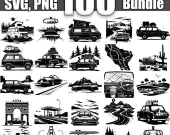 Road Trip SVG Bundle, Set of 100, Instant Digital Download svg png dxf eps