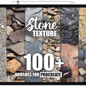 Stone Texture Procreate Brushes: 100+ Seamless Rock Patterns (Instant Download)