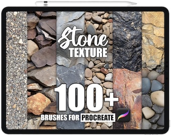 Pinceles de textura de piedra para Procreate: Más de 100 patrones de rocas sin fisuras (descarga instantánea)