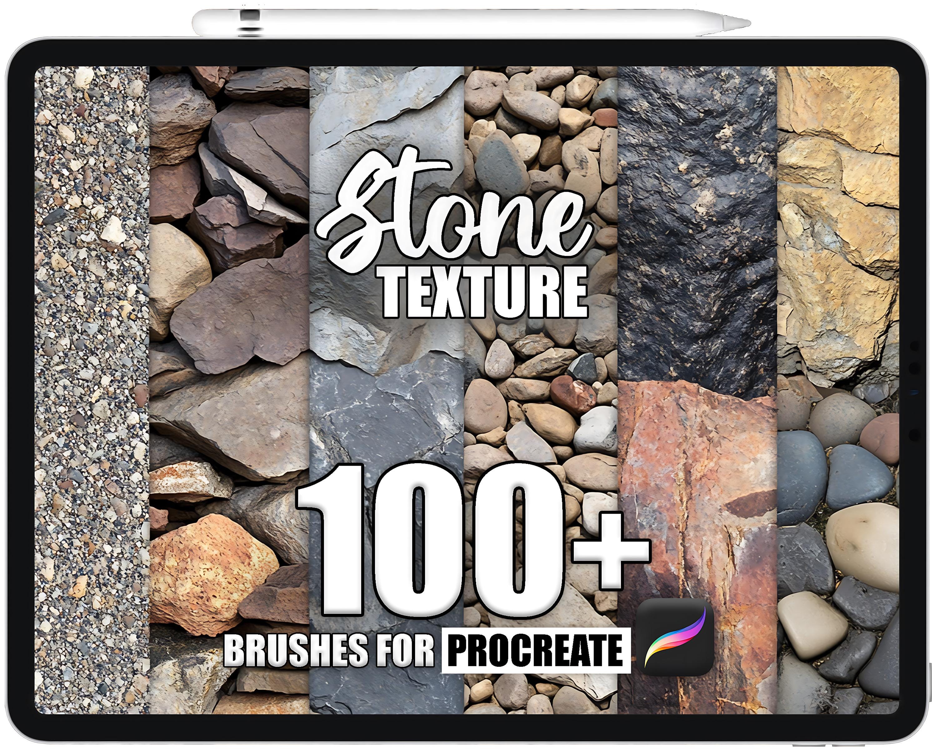 Stone Texture Procreate Brushes: 100+ Seamless Rock Patterns (instant ...