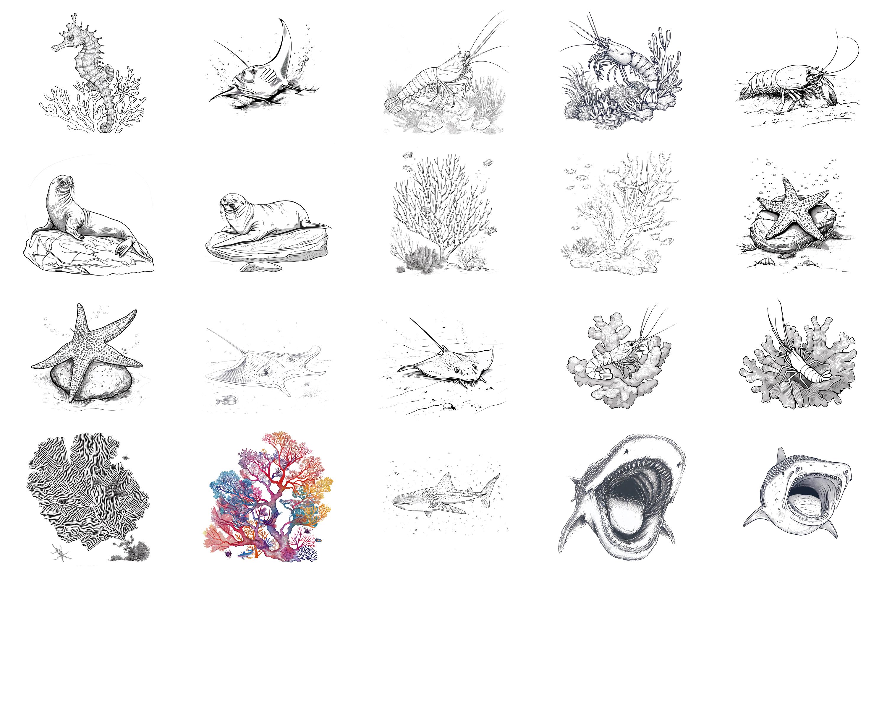 100+ Sea Creatures Procreate Brush Set | Procreate Stamp Brushes ...