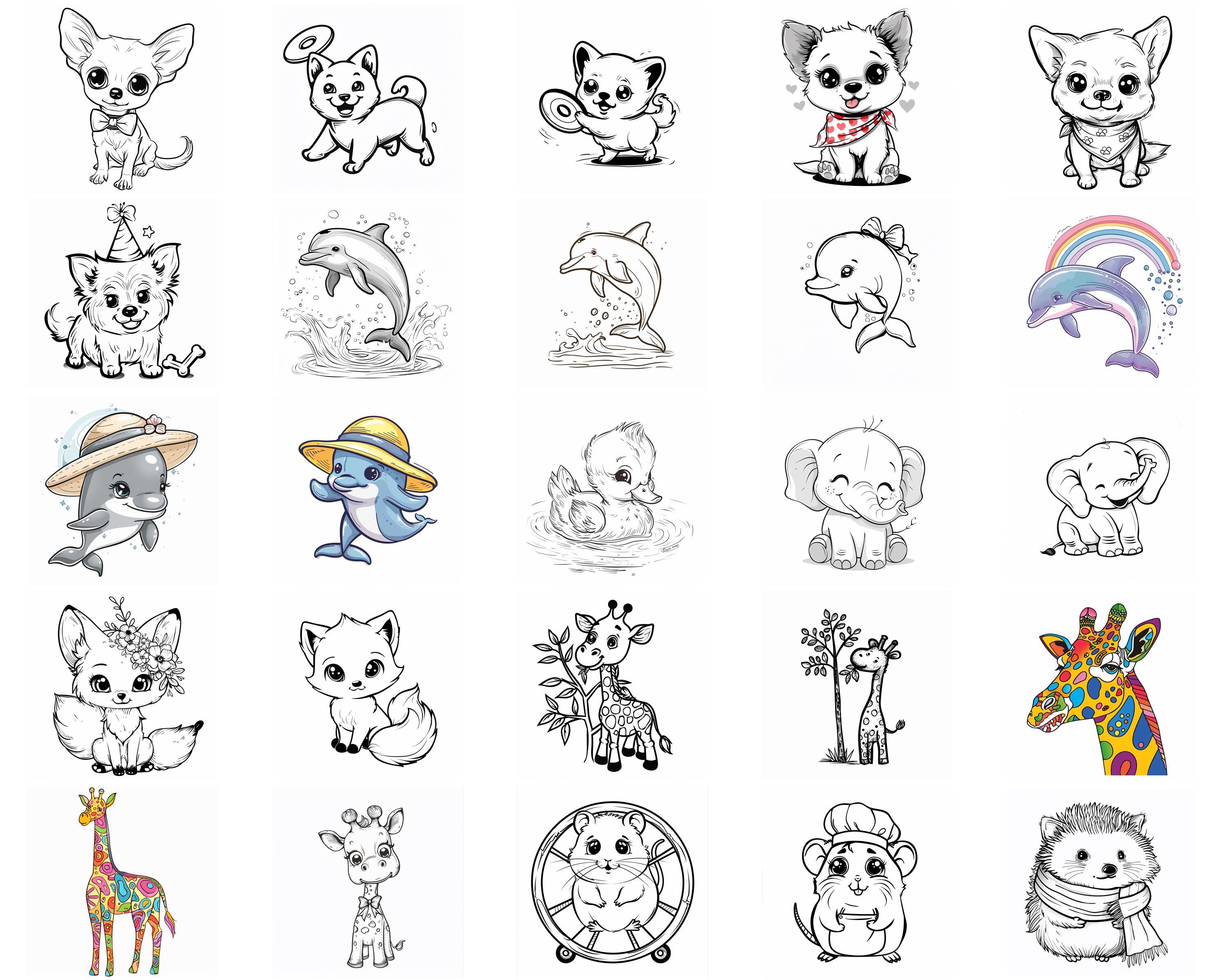 150+ Kawaii Animals Procreate Brush Set | Stamps for Procreate ...