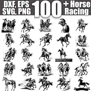 Horse Racing SVG Bundle, Set of 100, Instant Digital Download svg png dxf eps
