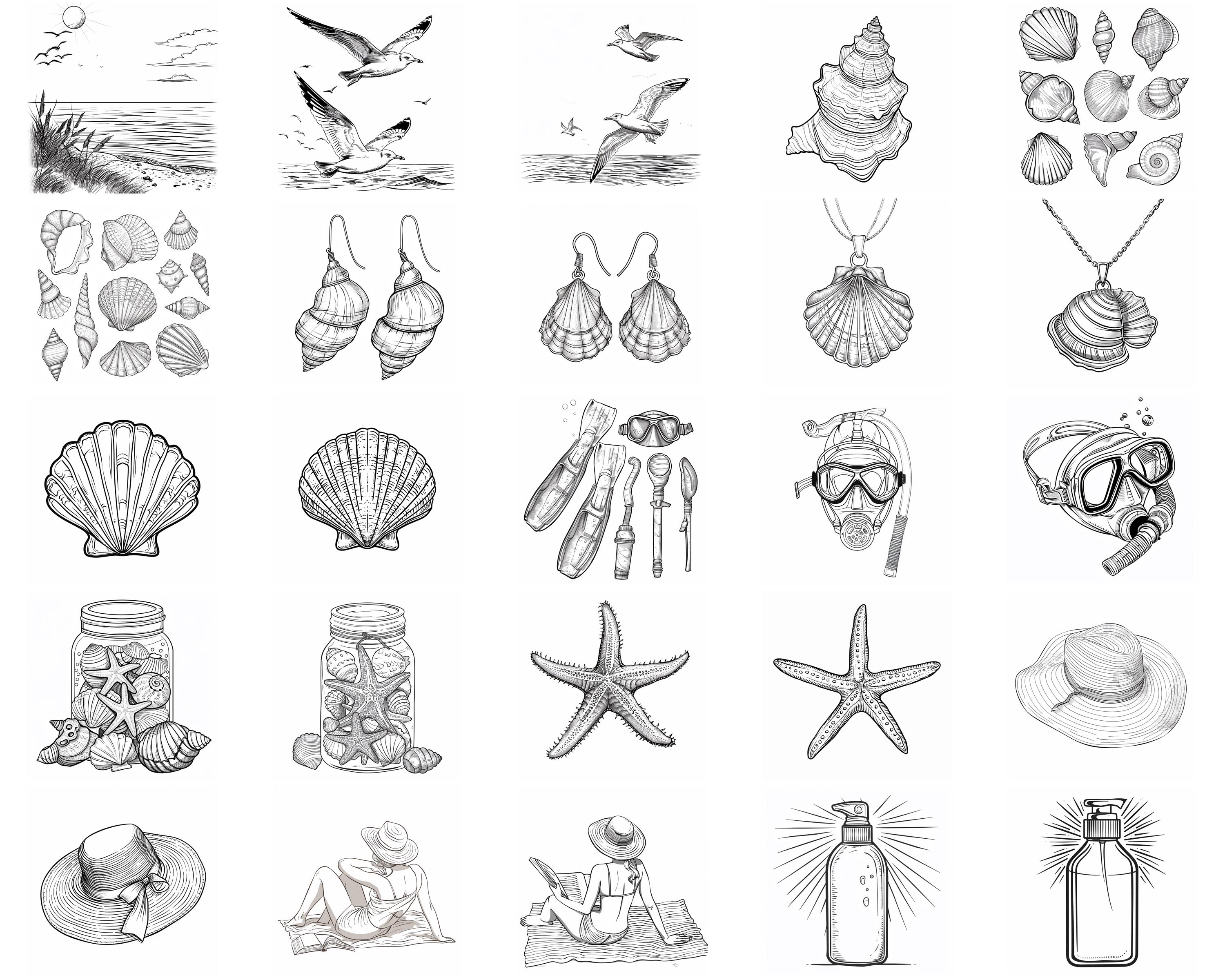 100+ Summer Beach Brush Set | Procreate Stamp Brushes | Instant Digital ...