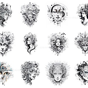 100+ Surrealism Tattoo Procreate Brush Set | Unique Tattoo Style Stamp ...