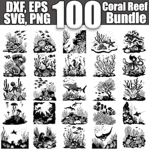 Coral Reef SVG Bundle, Set of 100, Instant Digital Download svg png dxf eps