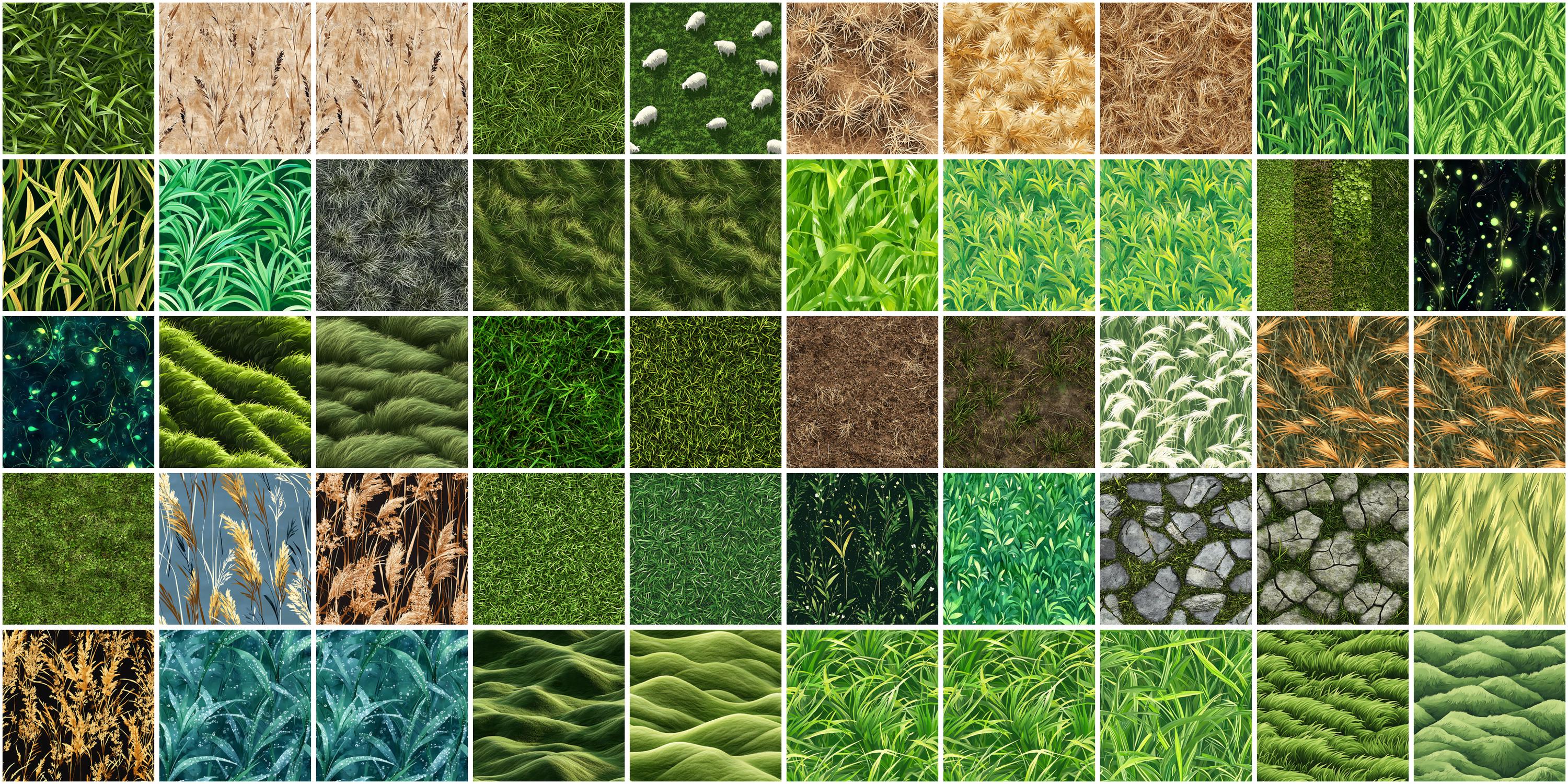 100+ Grass Texture Procreate Brushes: Seamless Pattern Brush Set ...