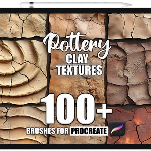100+ Clay Pottery Grooves Texture Procreate Pattern brushes, Seamless Textures Procreate Brushes, Instant Download