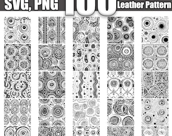 Paquete SVG de patrones de cuero repujado: 100 diseños sin costuras (descarga digital)