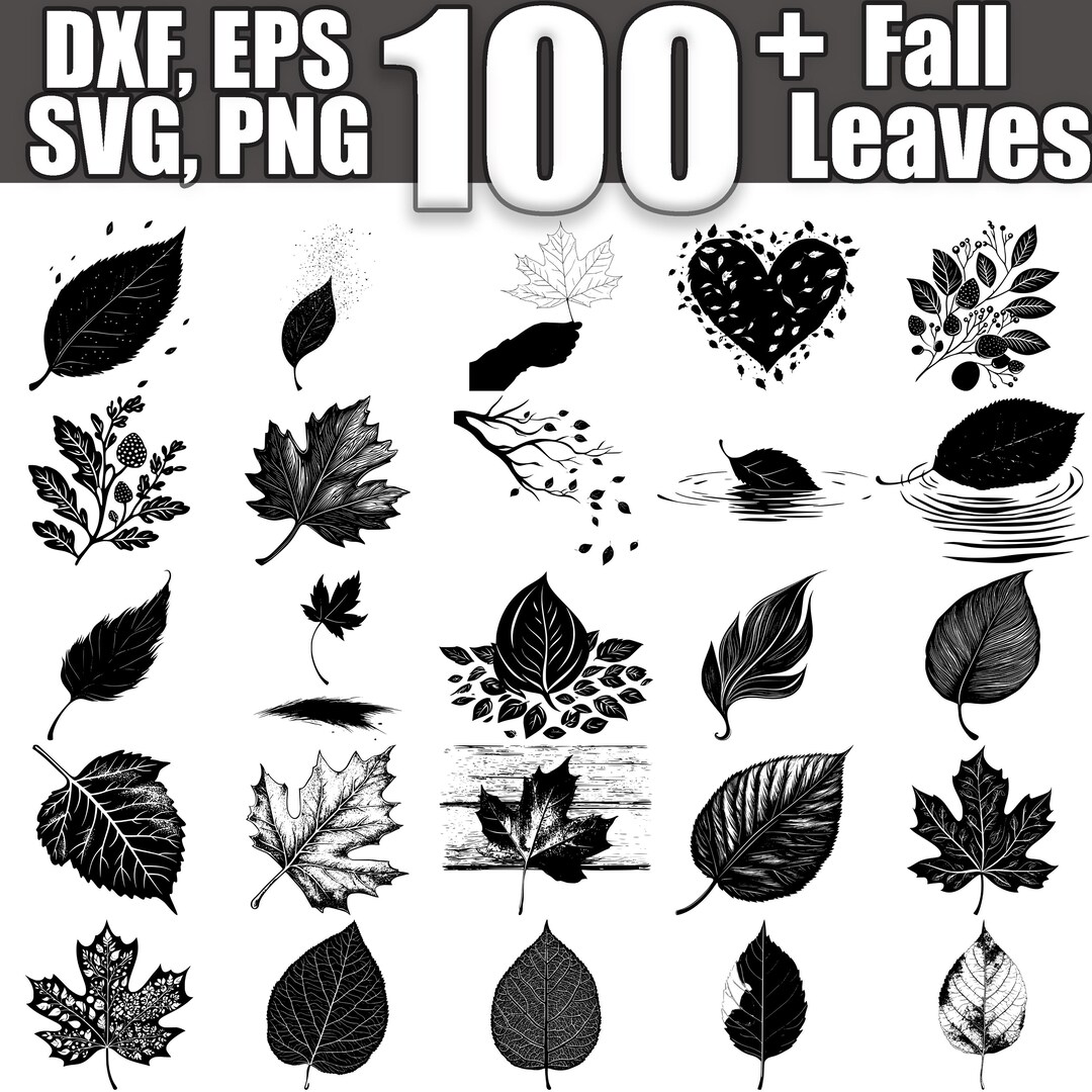 Fall Leaves SVG Bundle, Set of 100, Instant Digital Download Svg Png ...