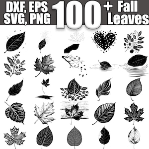 Fall Leaves SVG Bundle, Set of 100, Instant Digital Download svg png dxf eps