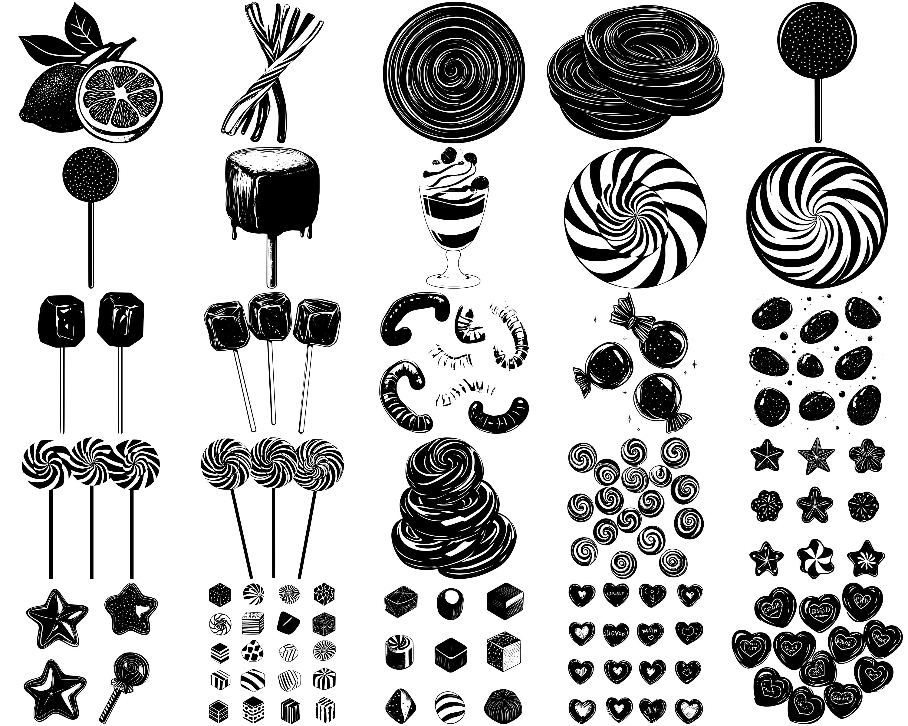 Candy SVG Bundle, Set of 100, Instant Digital Download Svg Png Dxf Eps ...