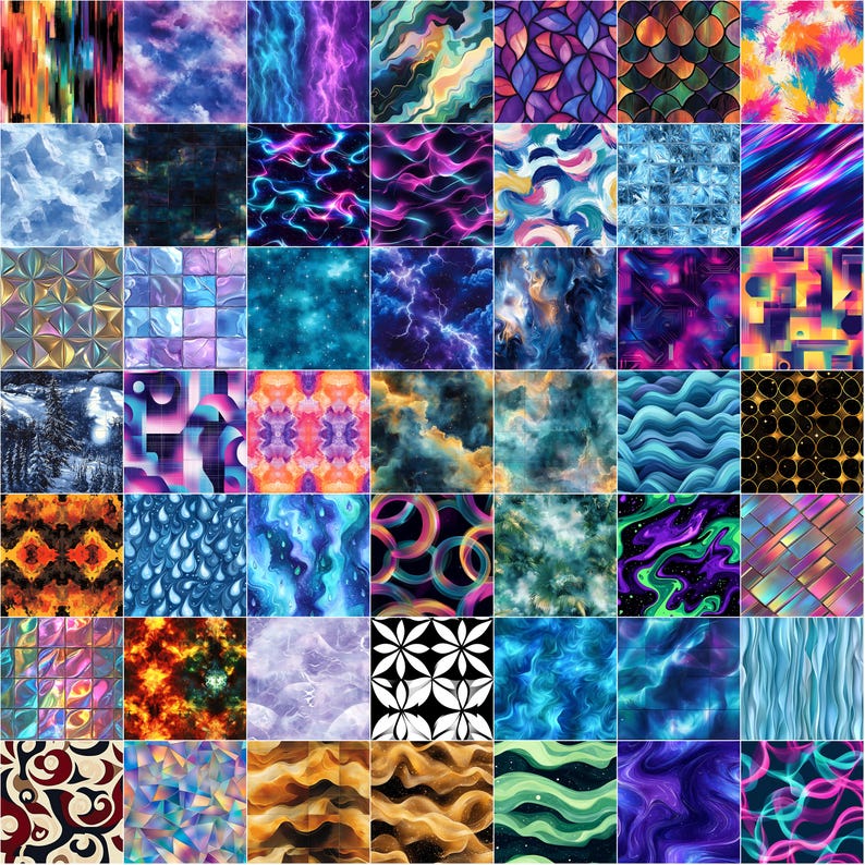 Aurora Glow Procreate Brushes: 100+ Seamless Texture Patterns (instant ...