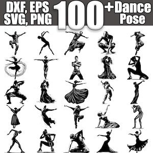 Dance Pose SVG Bundle, Set of 100, Instant Digital Download svg png dxf eps