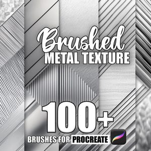 100+ Borstad Metallstruktur Procreate-penslar: Sömlösa mönster (digital nedladdning)