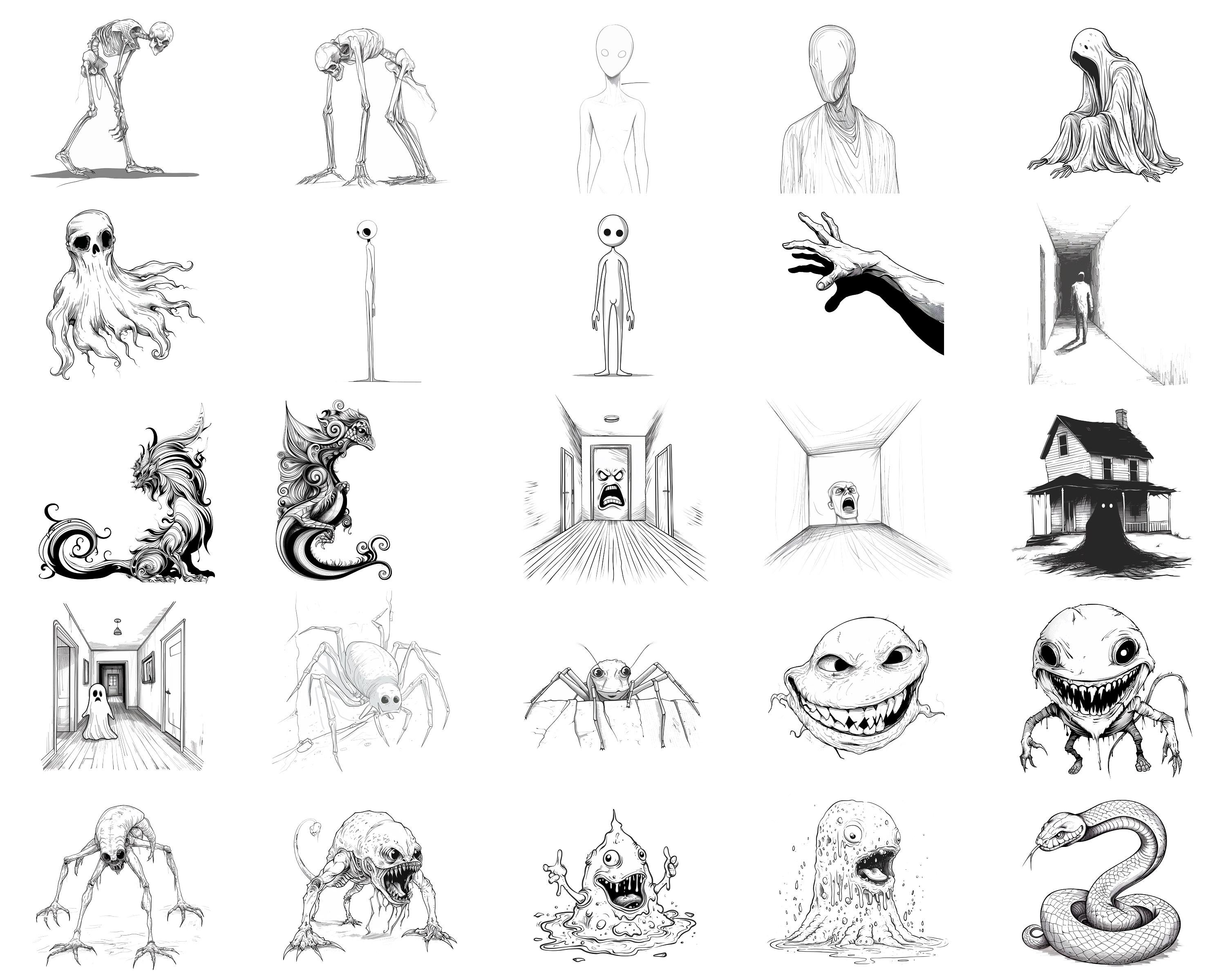 100+ Creepy Creatures Procreate Brush Set | Procreate Stamp Brushes ...