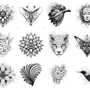 100+ Dotwork Tattoo Procreate Brush Set | Unique Tattoo Style Stamp ...