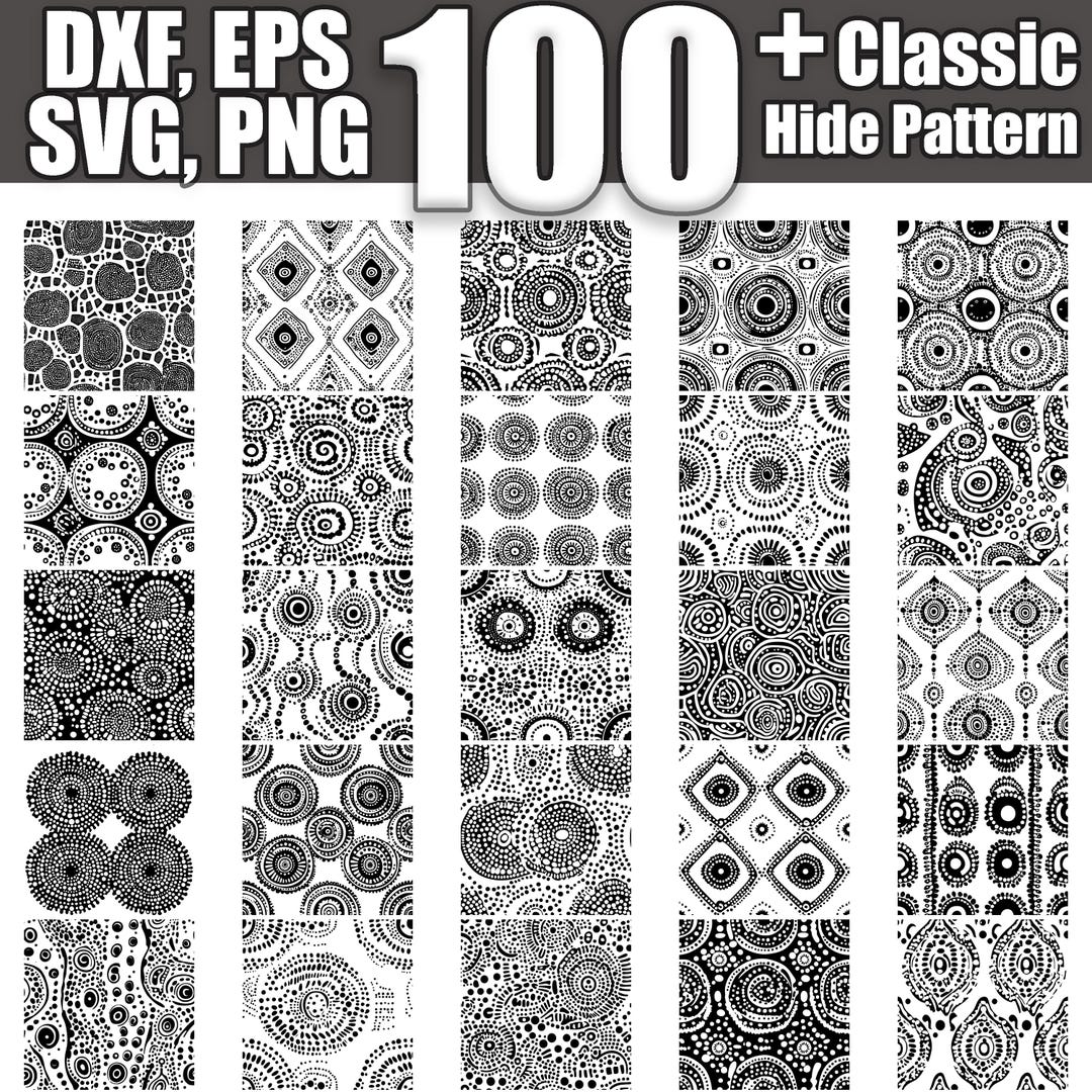 Hide Seamless Pattern SVG Bundle: 100 Classic Designs (digital Download ...