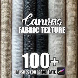 Canvas Fabric Texture Procreate Brushes: 100+ Seamless Patterns (Instant Download)