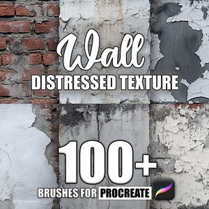 100+ Distressed Wall Texture Procreate Pattern brushes, Seamless Textures Procreate Brushes, Instant Download