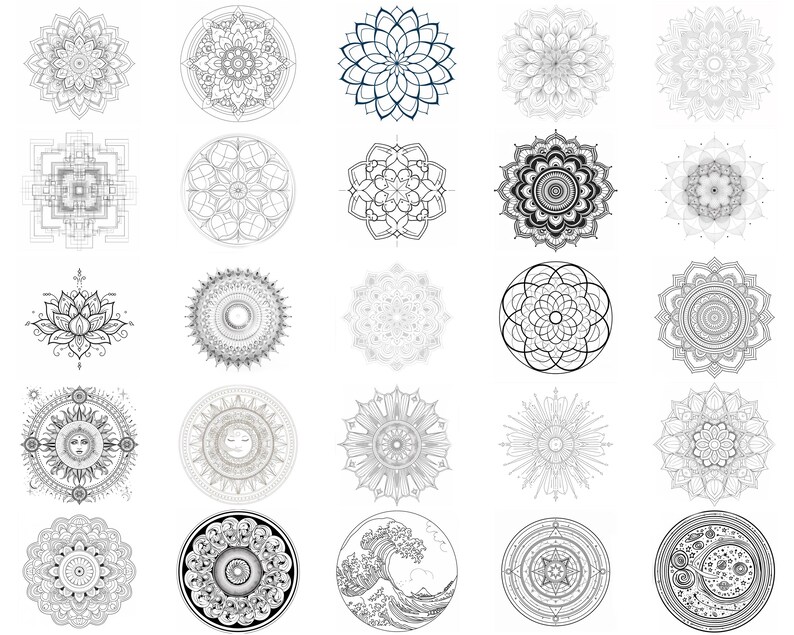 100+ Mandala Pack Procreate Brush Set | Procreate Stamp Brushes ...