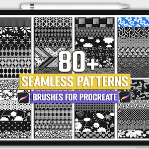 Procreate 用の 80 種類以上のシームレスな幾何学模様ブラシ | インスタントデジタルダウンロード