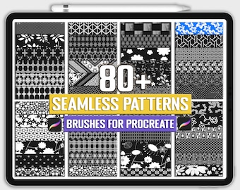 80+ Seamless Geometric Pattern Brushes For Procreate | Instant Digital Download