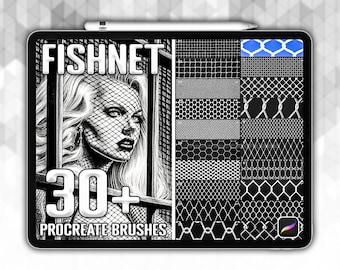 Procreate Fishnet Brushset: Anime Manga Textures (30+ Brushes)