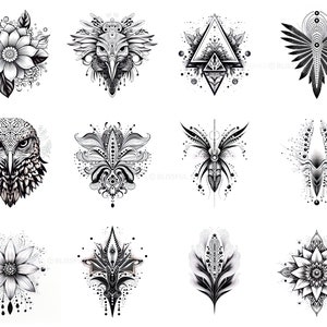 100+ Dotwork Tattoo Procreate Brush Set | Unique Tattoo Style Stamp ...