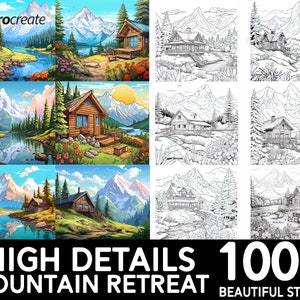 100+ Mountain Retreat Procreate Brush Set | Unique Mountain Retreat Stamp Brushes | Instant Digital Download