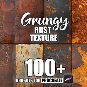 Grungy Rust Texture Procreate Brushes: 100+ Seamless Patterns (Digital Download)