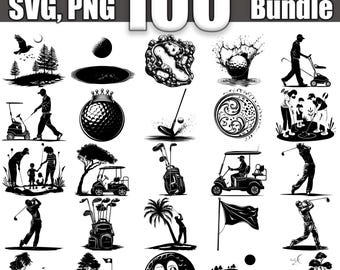 Golf SVG Bundle, Set of 100, Instant Digital Download svg png dxf eps