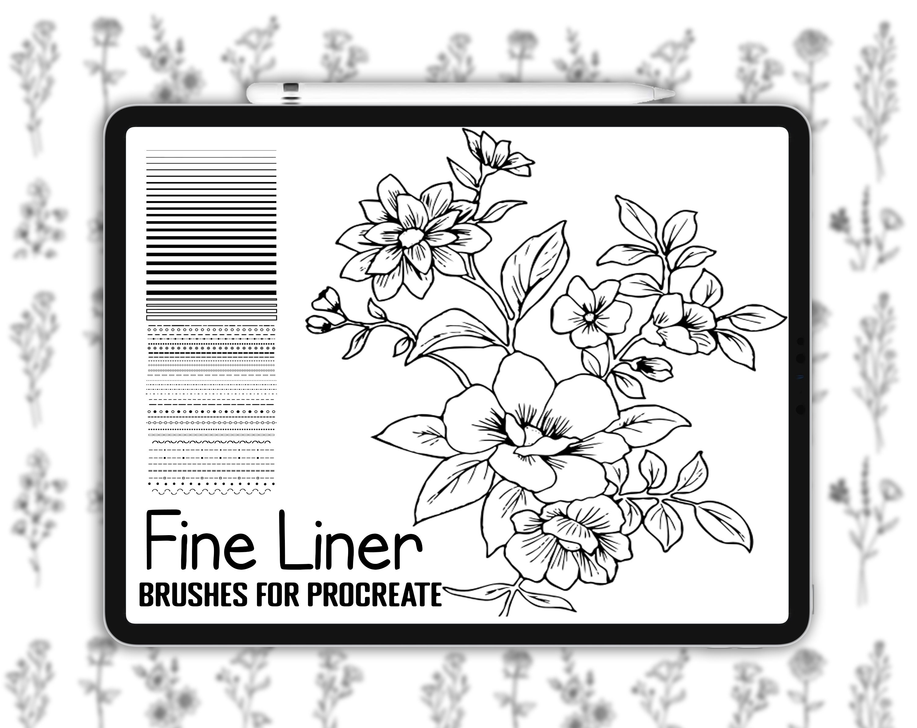 80 Fine Liner Procreate Brushes Micron Fine Line Ink Brush Etsy Canada