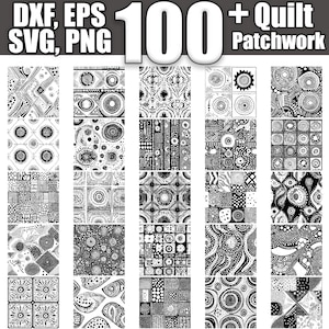 Quilt Patchwork Pattern SVG Bundle: 100 Seamless Designs (Digital Download)