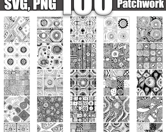 Quilt Patchwork Pattern SVG Bundle: 100 Seamless Designs (Digital Download)