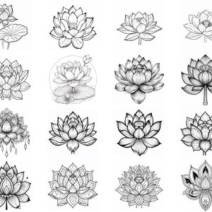 150+ Lotus Procreate Brush Set | Stamps for Procreate | Instant Digital ...