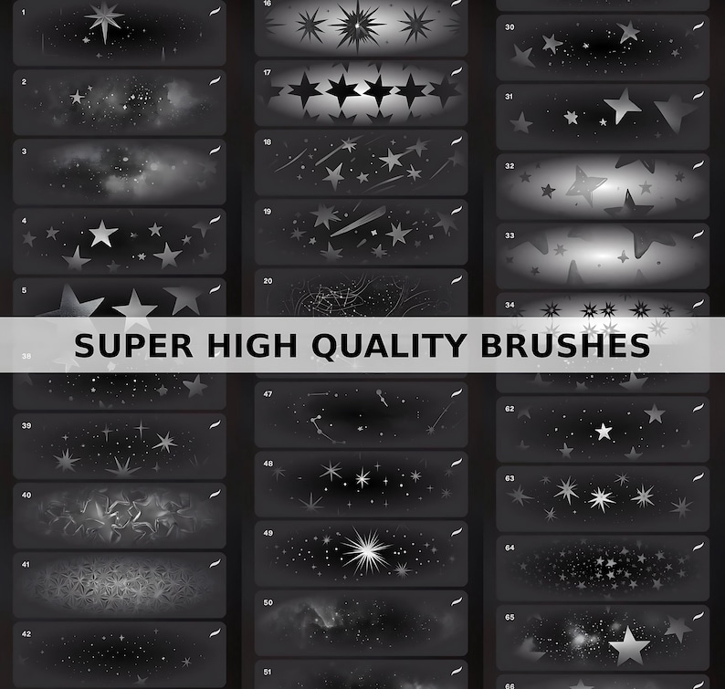 Stars Texture Procreate Brushes: 100+ Seamless Celestial Patterns ...