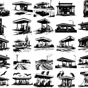 Abandoned Gas Station SVG Bundle: 100 Retro Designs (digital Download ...