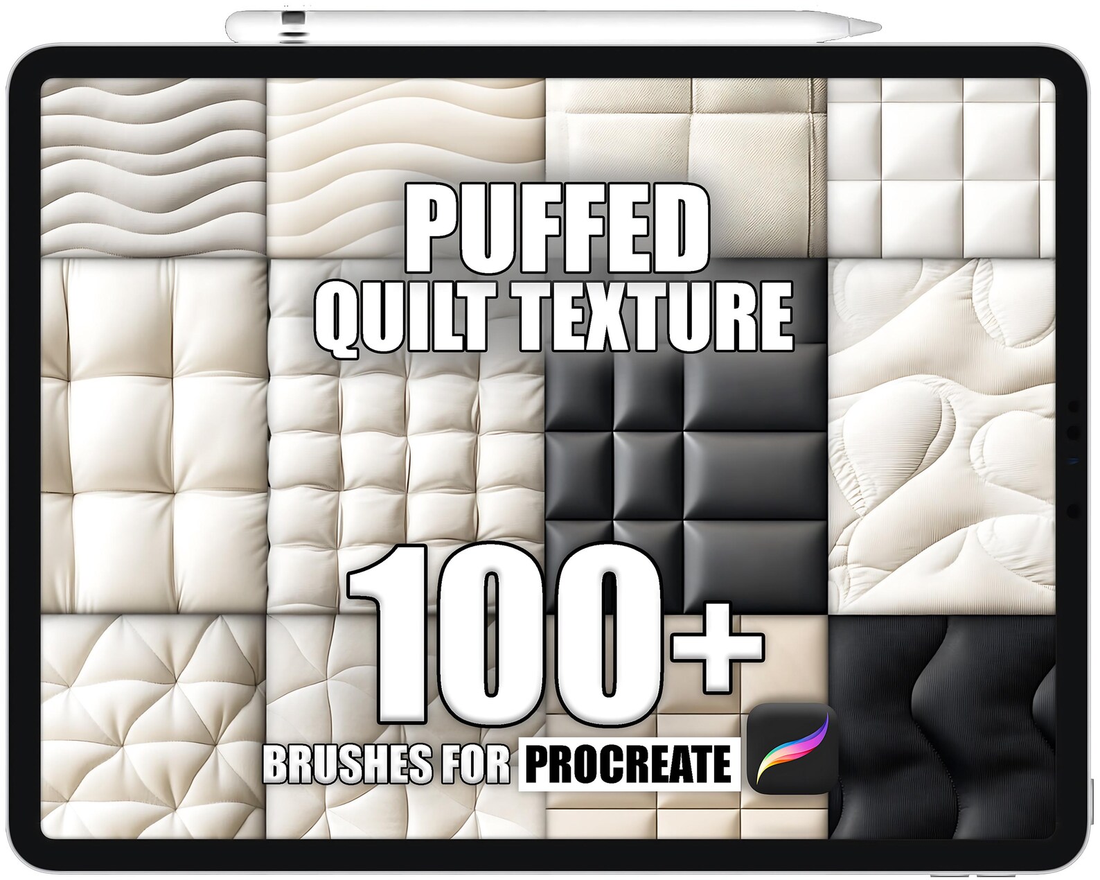 100+ Puffed Quilt Texture Procreate Brushes: Seamless Patterns (digital ...