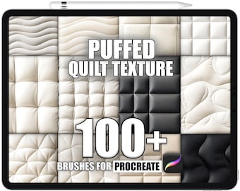 100+ Puffed Quilt Texture Procreate Brushes: Seamless Patterns (Digital Download)