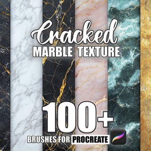 Cracked Marble Texture Procreate Brushes: 100+ Seamless Patterns (Instant Download)
