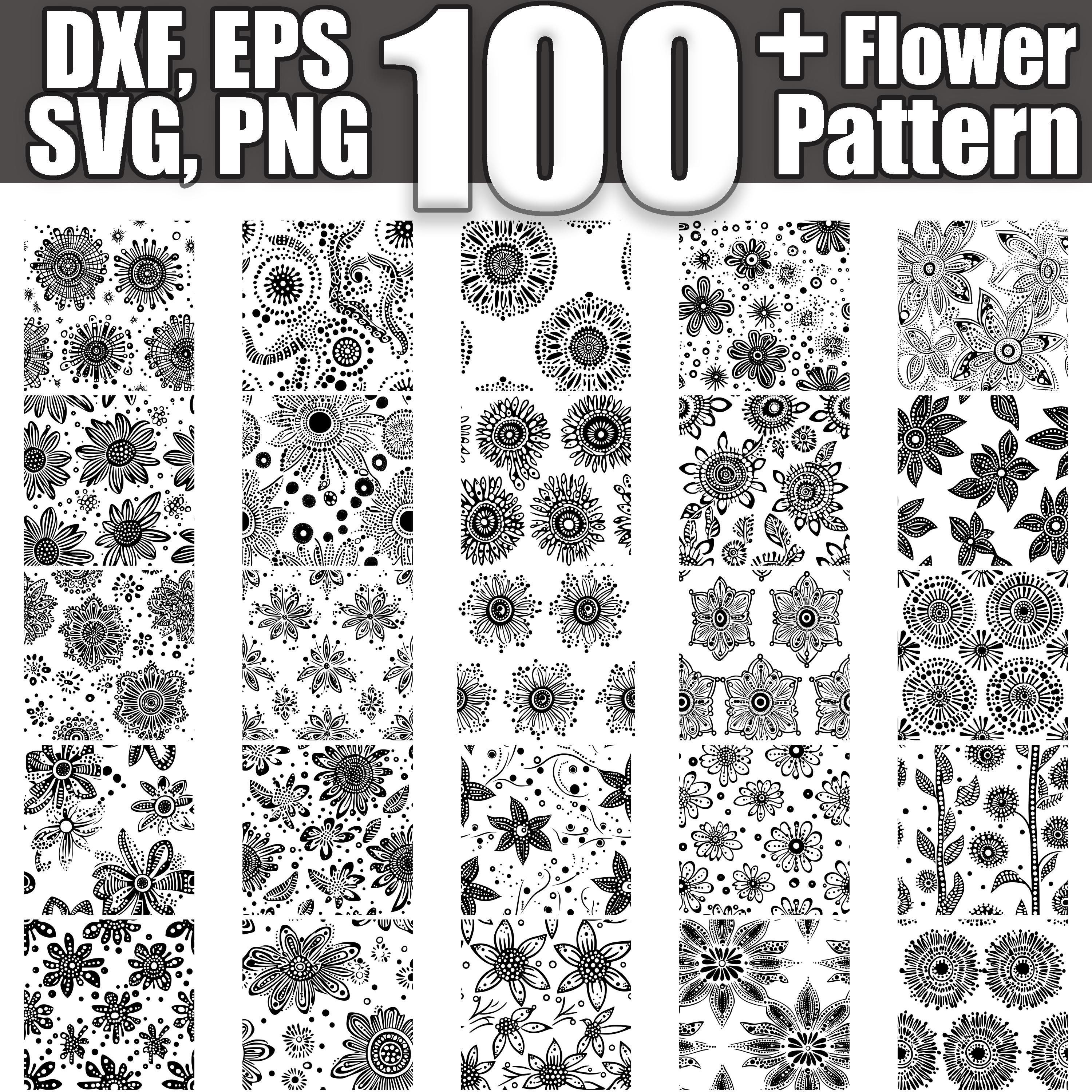 Flower Seamless Pattern SVG Bundle: 100 Floral Designs (digital ...