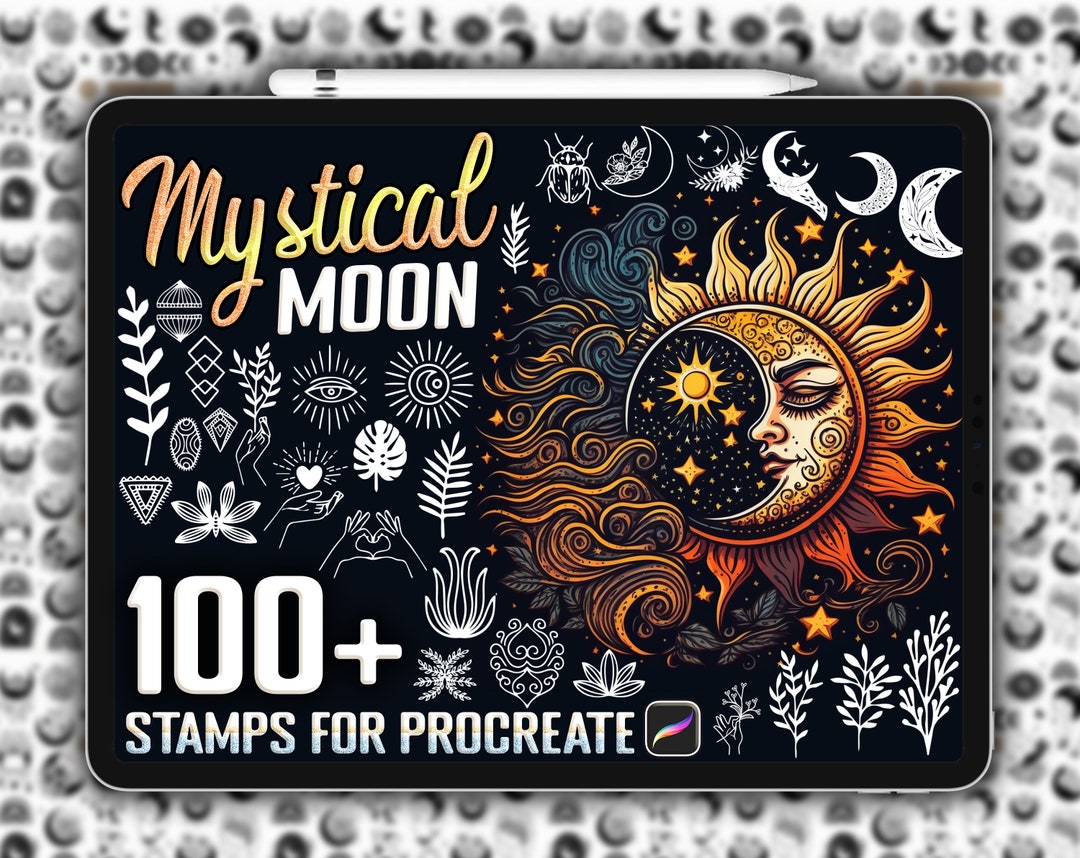 100+ Mystical Moon Procreate Stamps, Celestial Stamps, Witchcraft ...