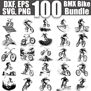 BMX Bike SVG Bundle, Set of 100, Instant Digital Download svg png dxf eps