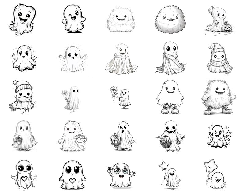 100+ Cute Ghost Procreate Brush Set | Procreate Stamp Brushes | Instant ...