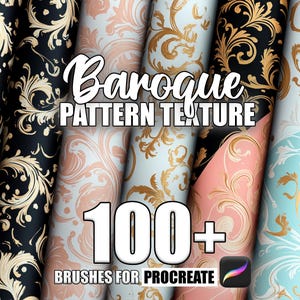 100+ Baroque Pattern Procreate Pattern brushes, Seamless Textures Procreate Brushes, Instant Download